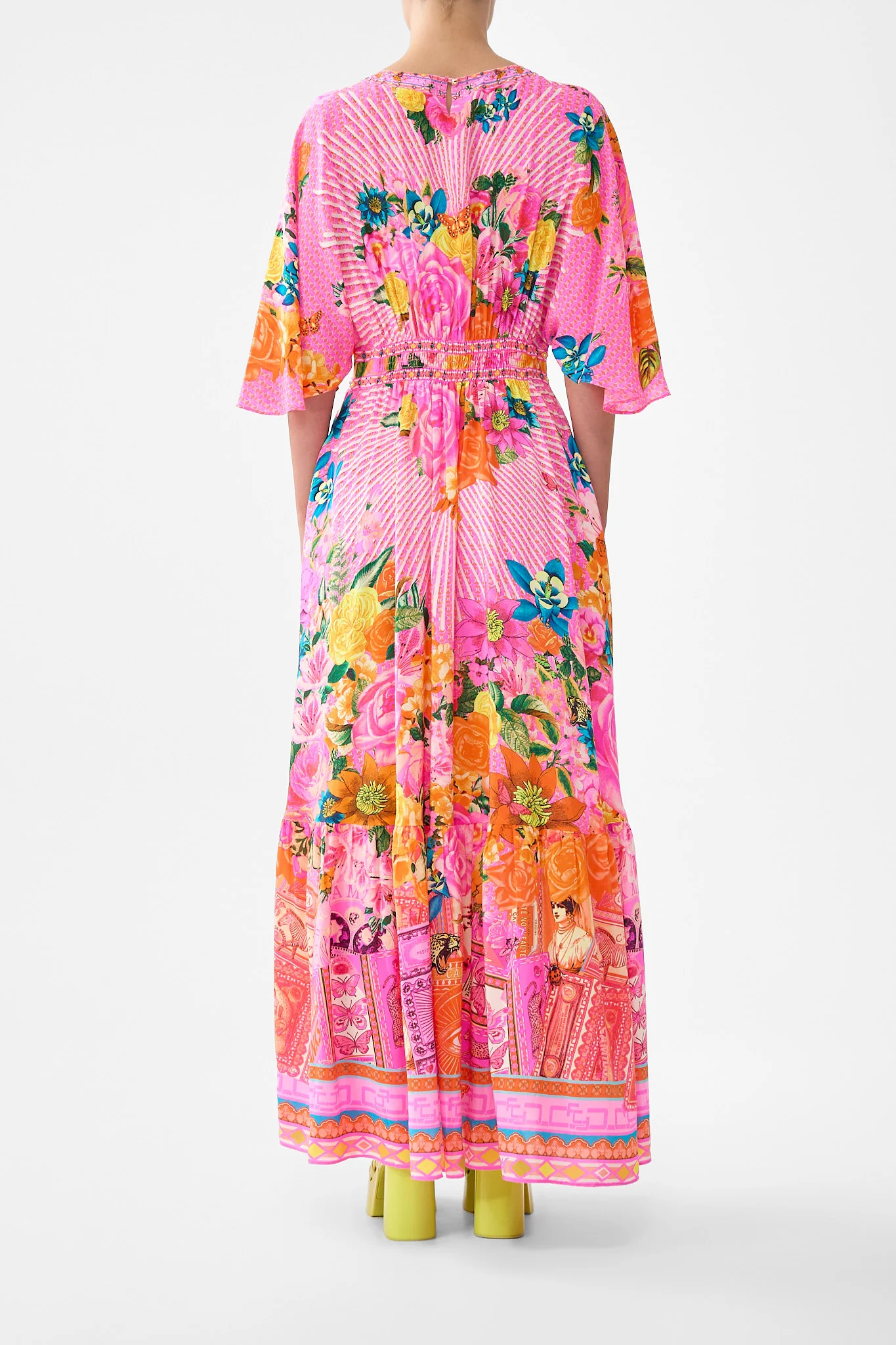 WAISTED DRESS WITH HEM RUFFLE ILLUSTRATION NATION - Image 2