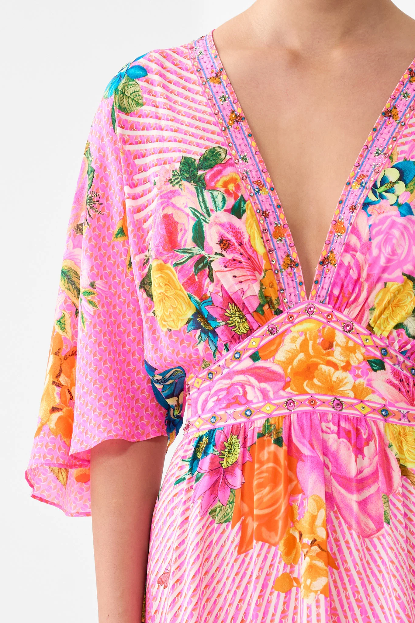 WAISTED DRESS WITH HEM RUFFLE ILLUSTRATION NATION - Image 6