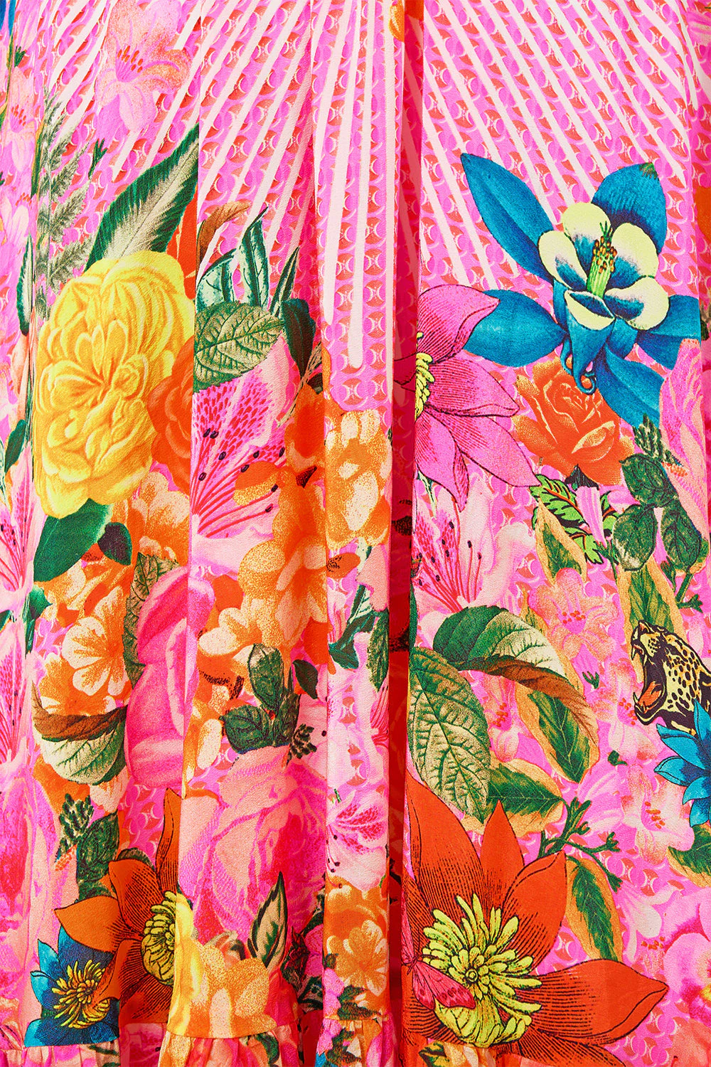WAISTED DRESS WITH HEM RUFFLE ILLUSTRATION NATION - Image 8