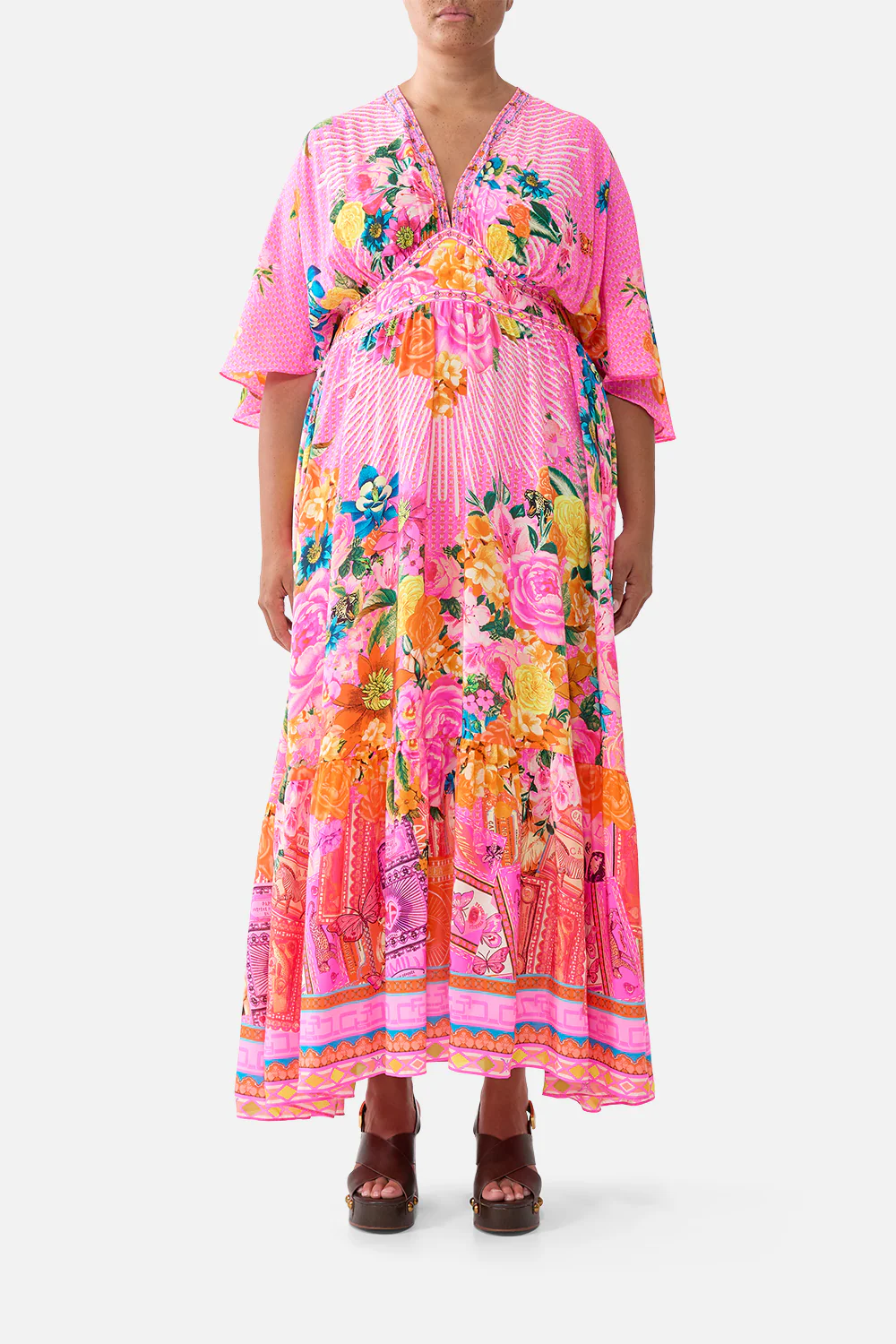 WAISTED DRESS WITH HEM RUFFLE ILLUSTRATION NATION - Image 9