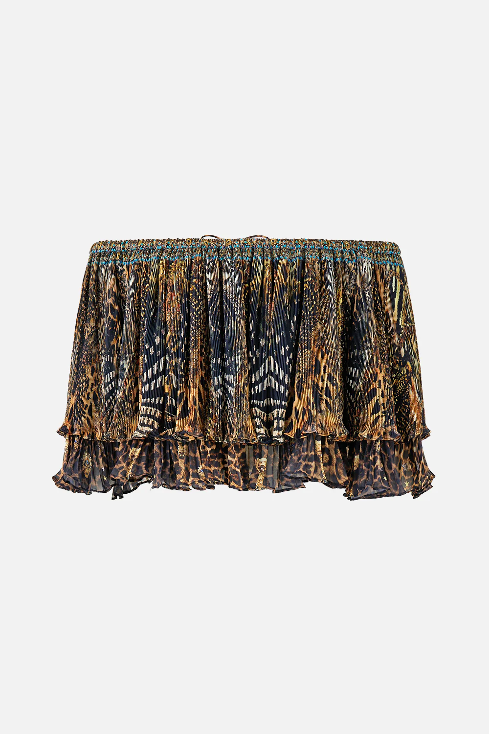 OFF SHOULDER SHORT SLEEVE PLEATED TOP FELINE FOLKLORE - Image 6