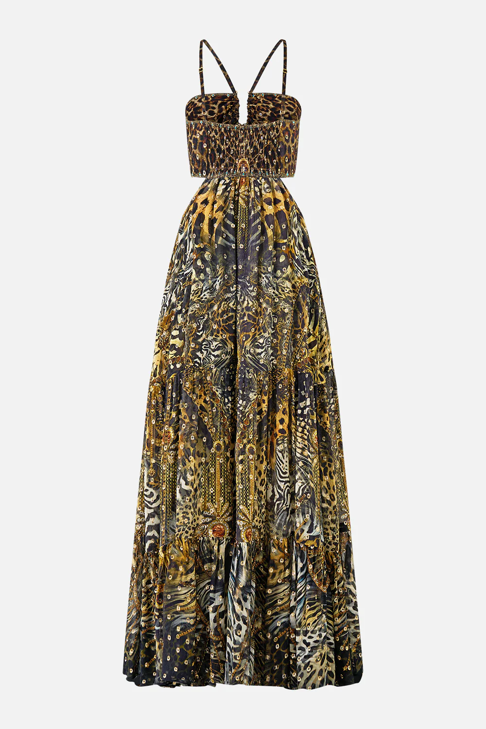 GATHERED CUT OUT DRESS FELINE FOLKLORE - Image 7