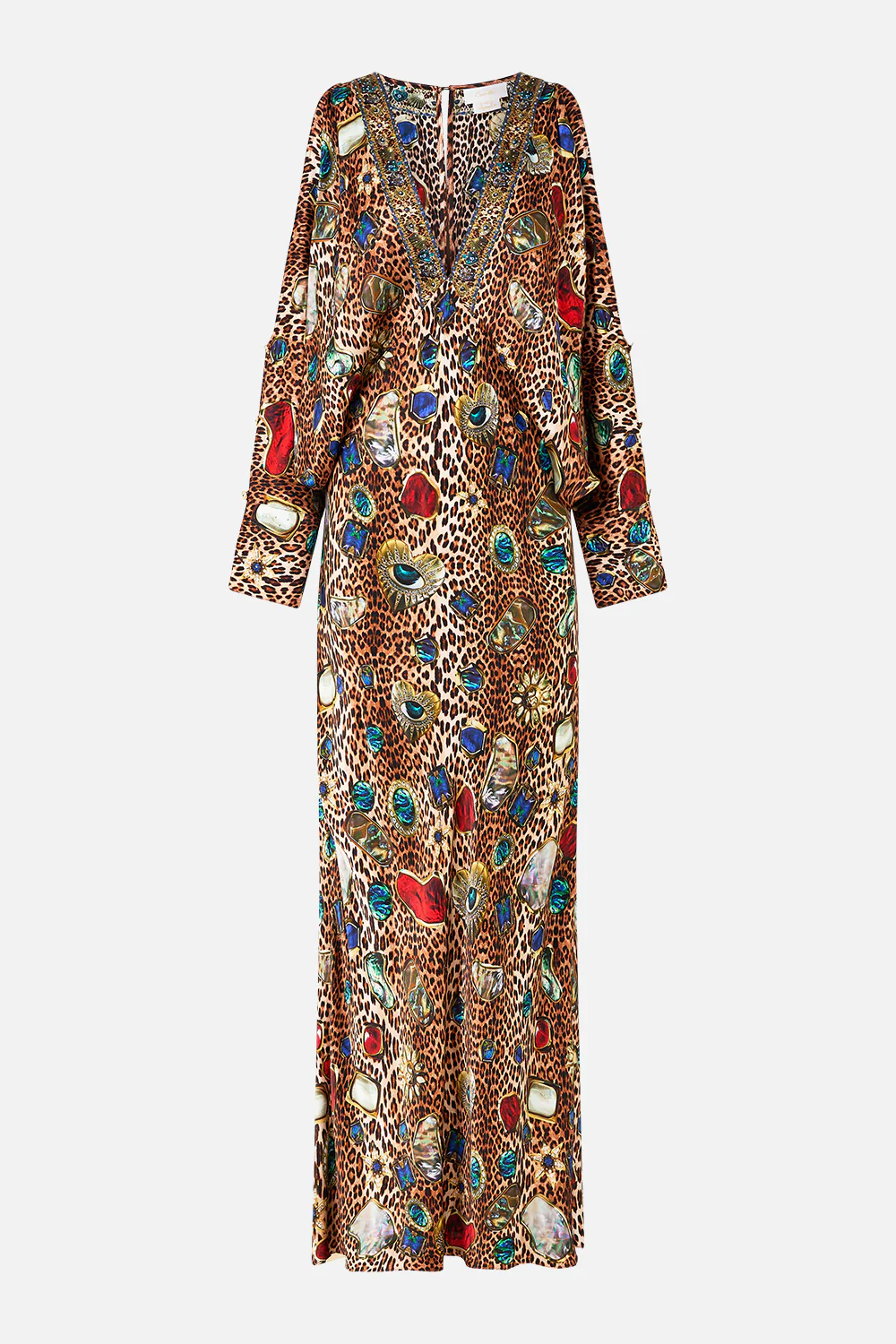PLUNGE NECK DRAPED SHOULDER DRESS NAZAR NIRVANA - Image 3