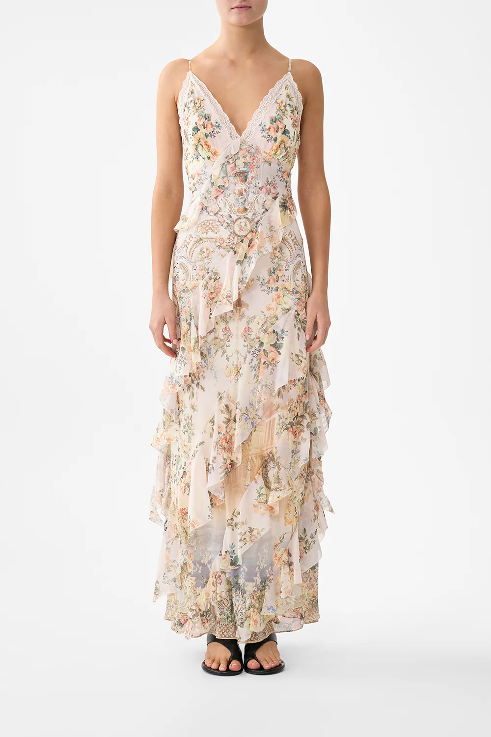 ASYMMETRICAL RUFFLE SLIP DRESS TWILIGHT IN ISTANBUL