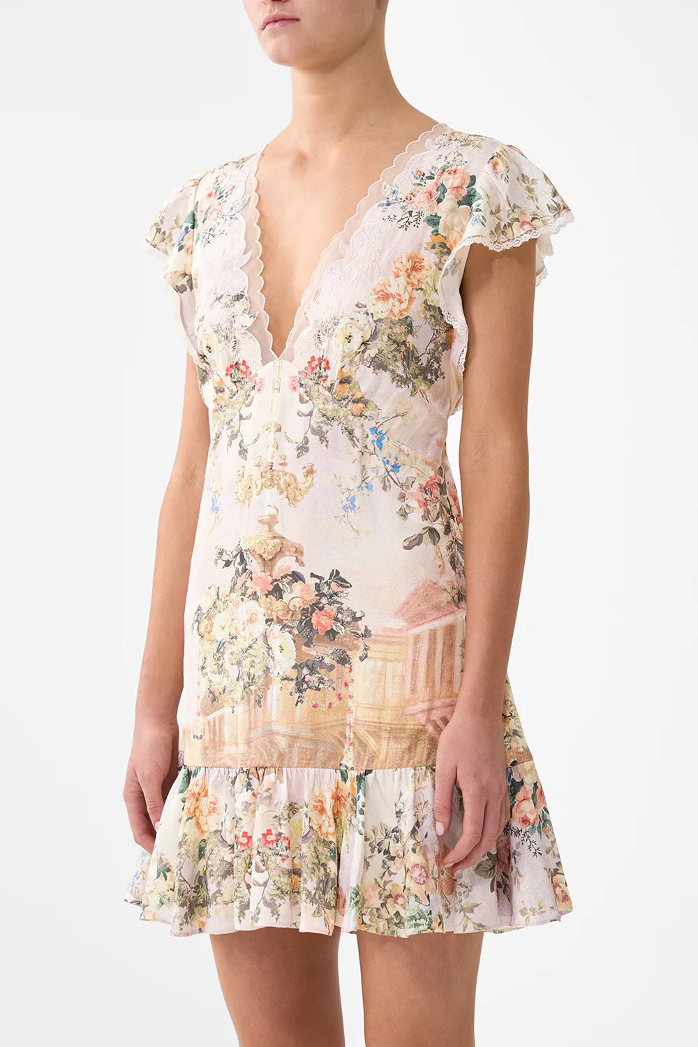 RUFFLE SLEEVE SHORT DRESS TWILIGHT IN ISTANBUL - Image 5
