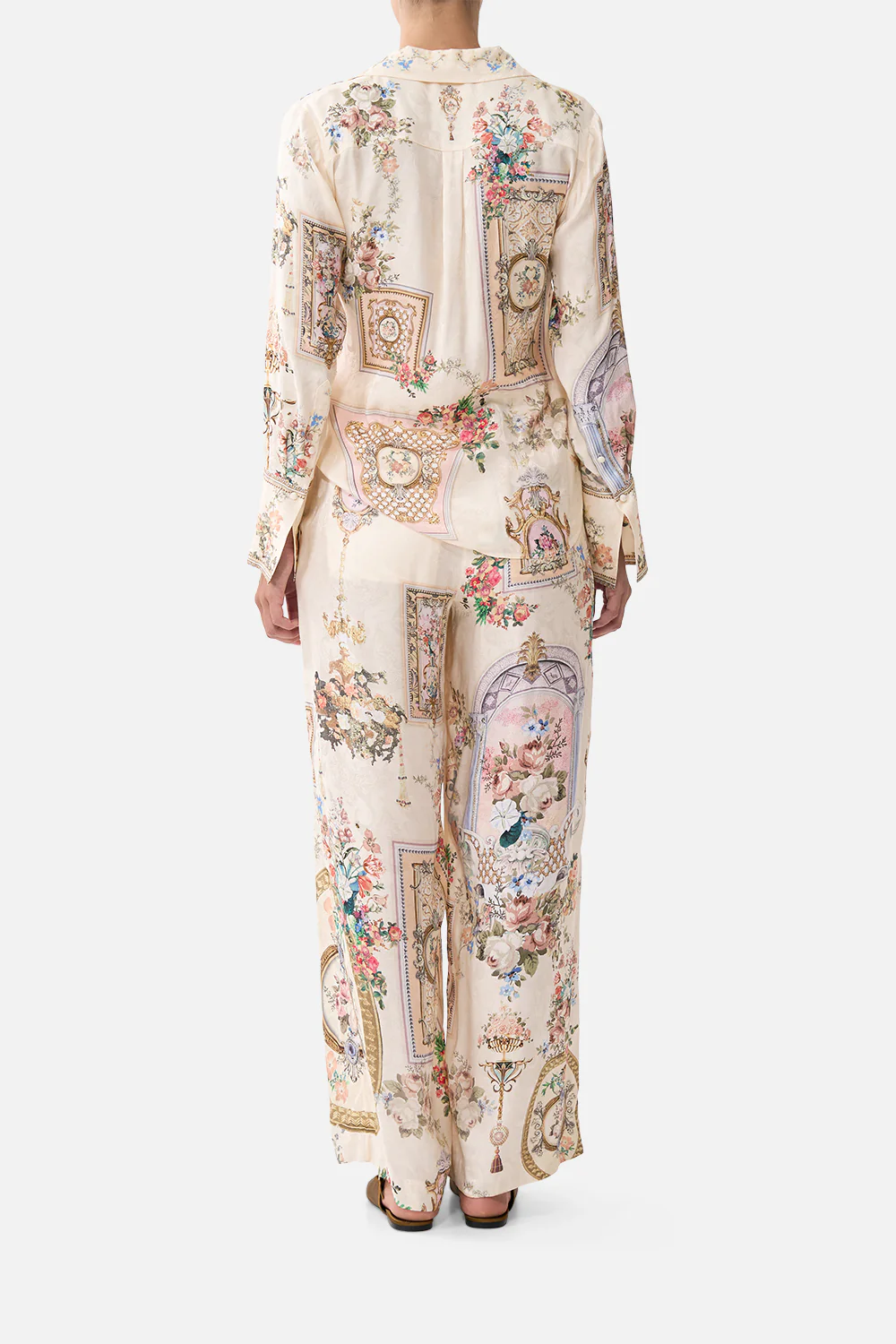 SOFT WIDE LEG PANT WITH TIE DETAIL TWILIGHT IN ISTANBUL - Image 2
