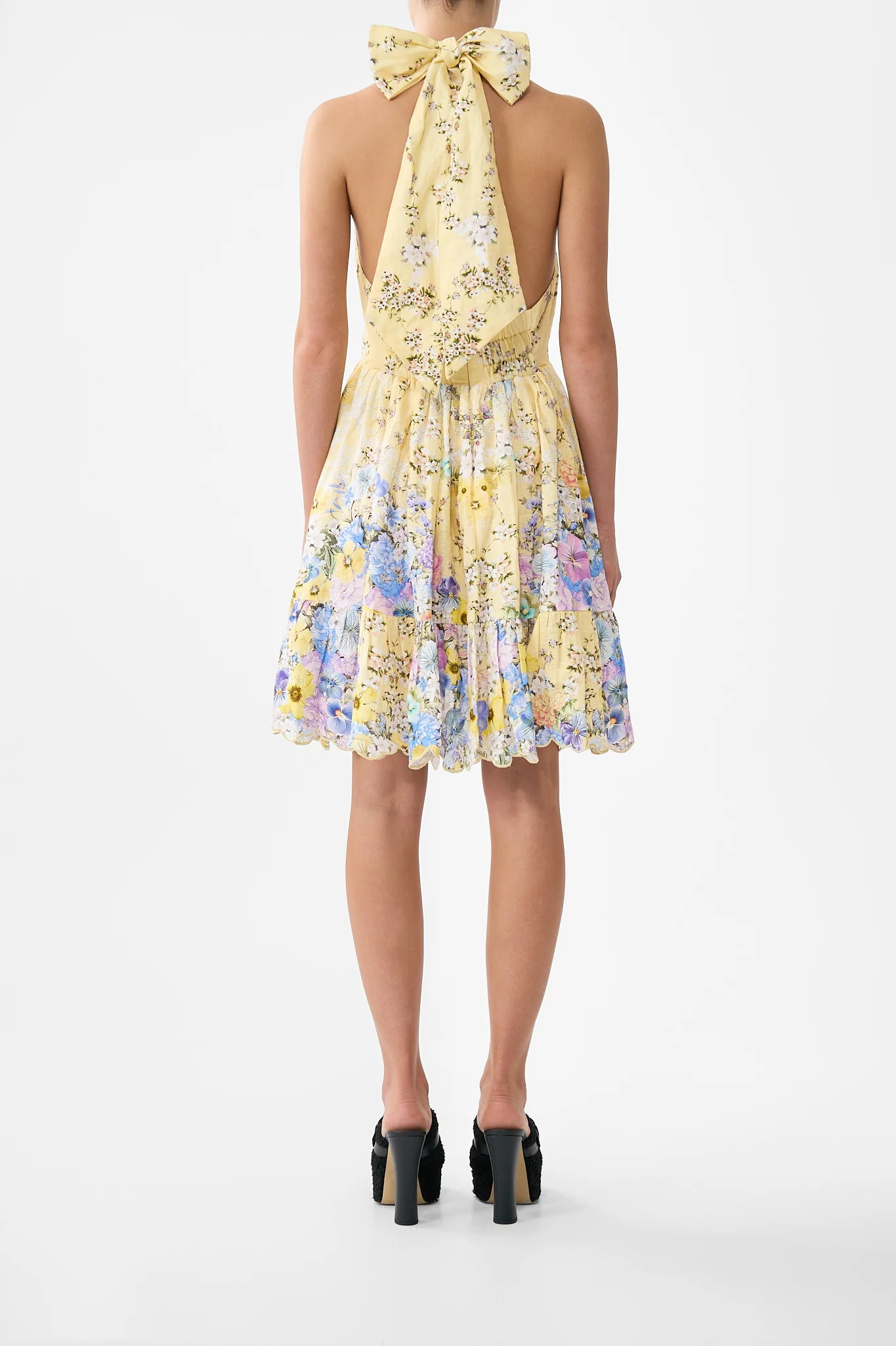 RUFFLE HEM HALTER SHORT DRESS DARLING BUDS - Image 2