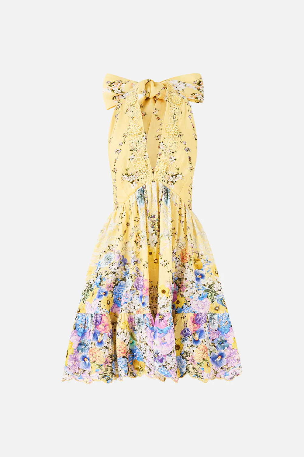 RUFFLE HEM HALTER SHORT DRESS DARLING BUDS - Image 3