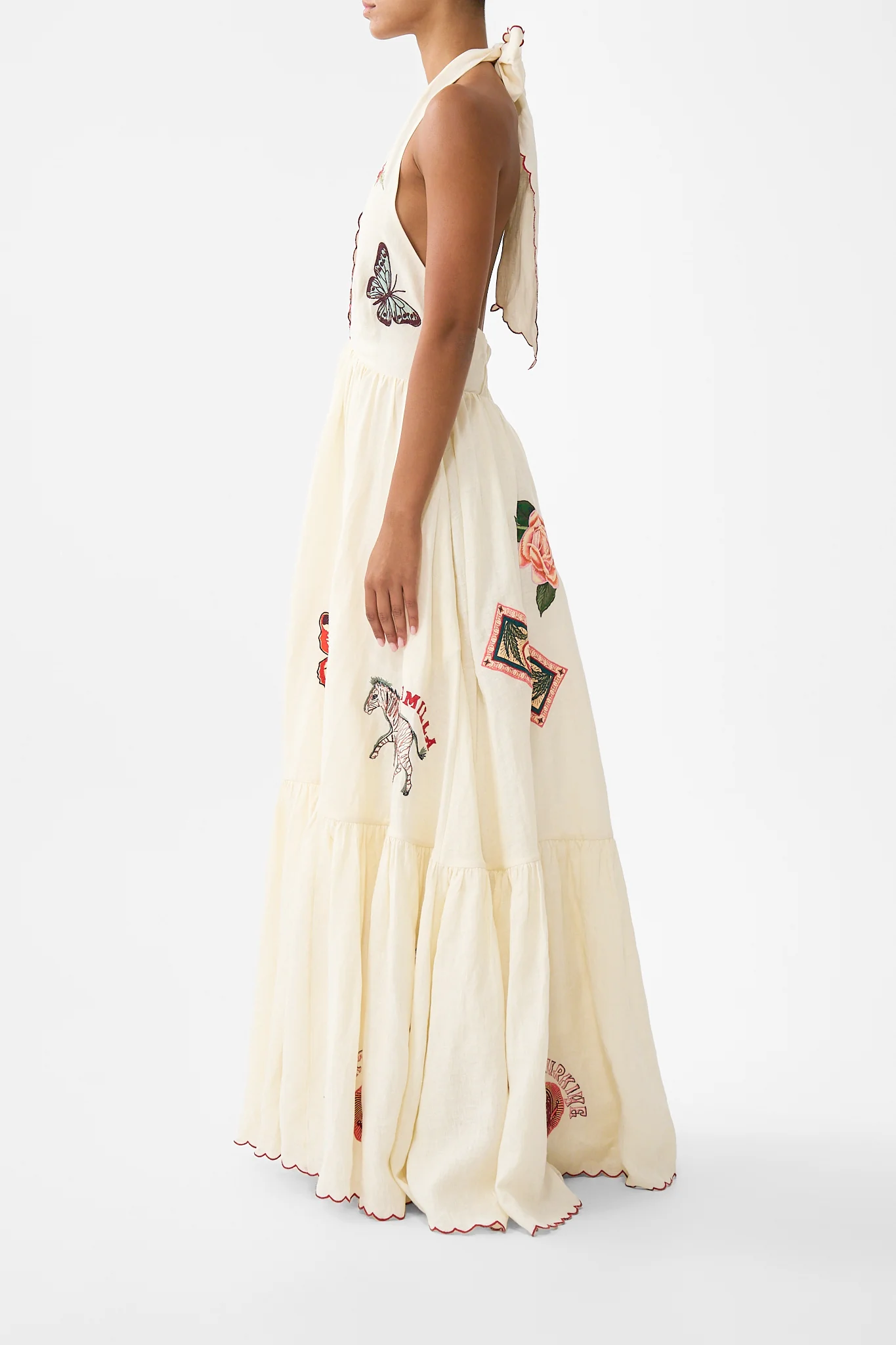 RUFFLE HEM HALTER DRESS HIGH CLASS HOOKAH - Image 3