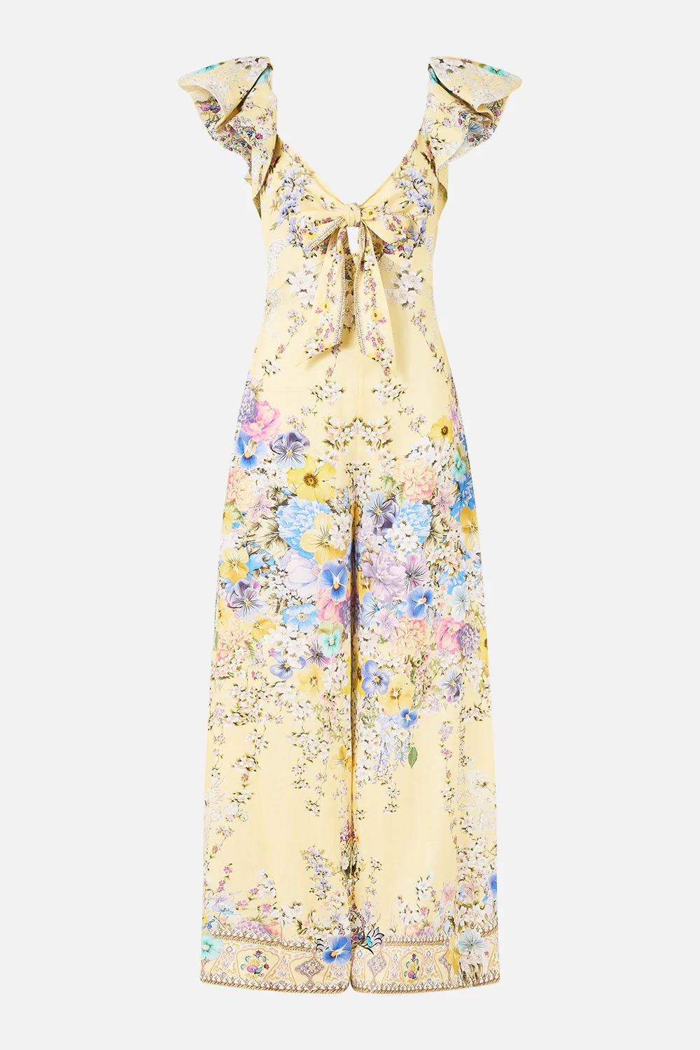 TIE FRONT FRILL SLEEVE JUMPSUIT DARLING BUDS - Image 3