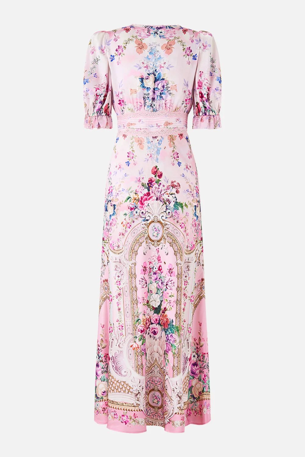 BIAS CUT MIDI DRESS WITH LACE INSERT PALATIAL PASTELS - Image 7