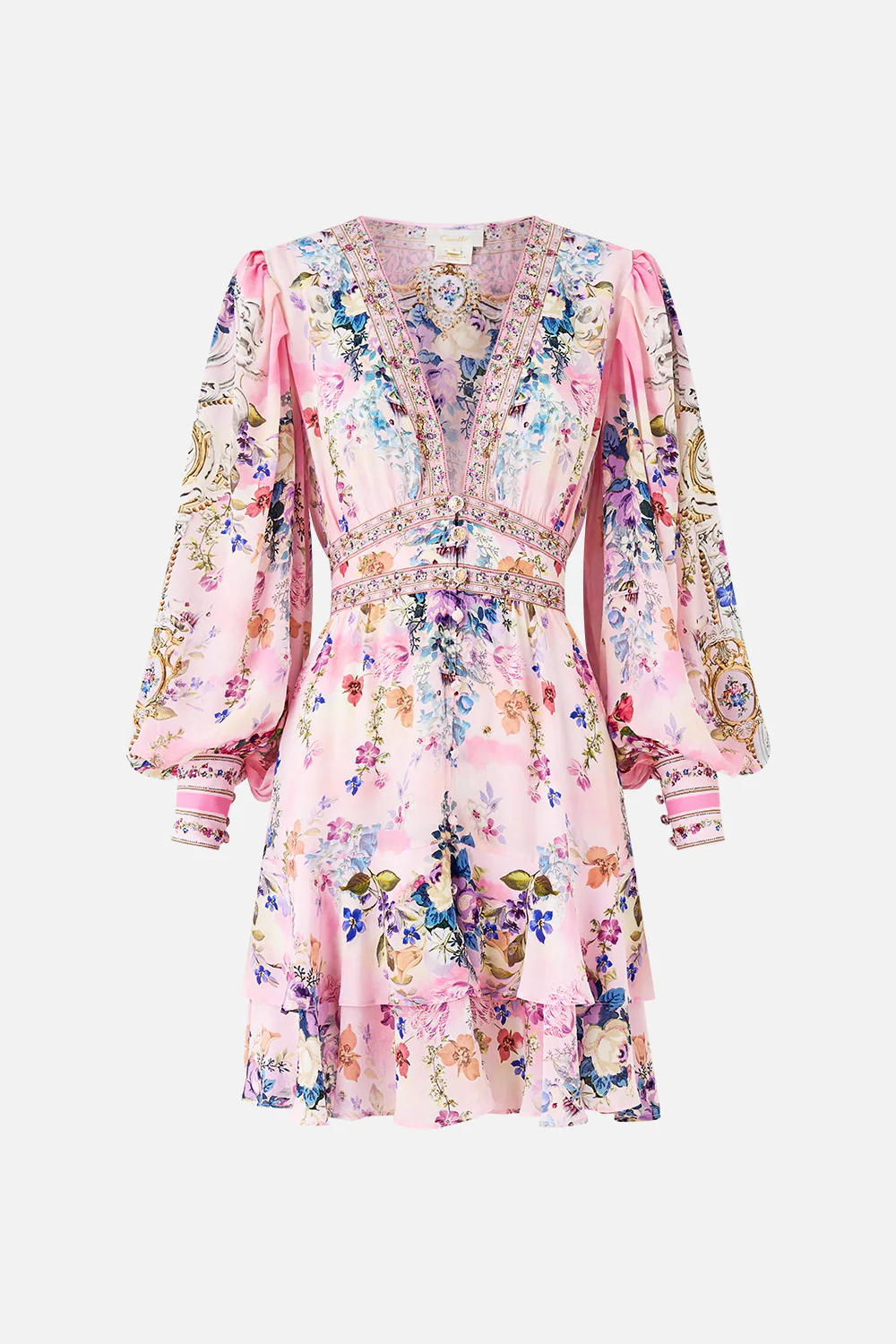 BUTTON FRONT FRILL DRESS PALATIAL PASTELS - Image 3