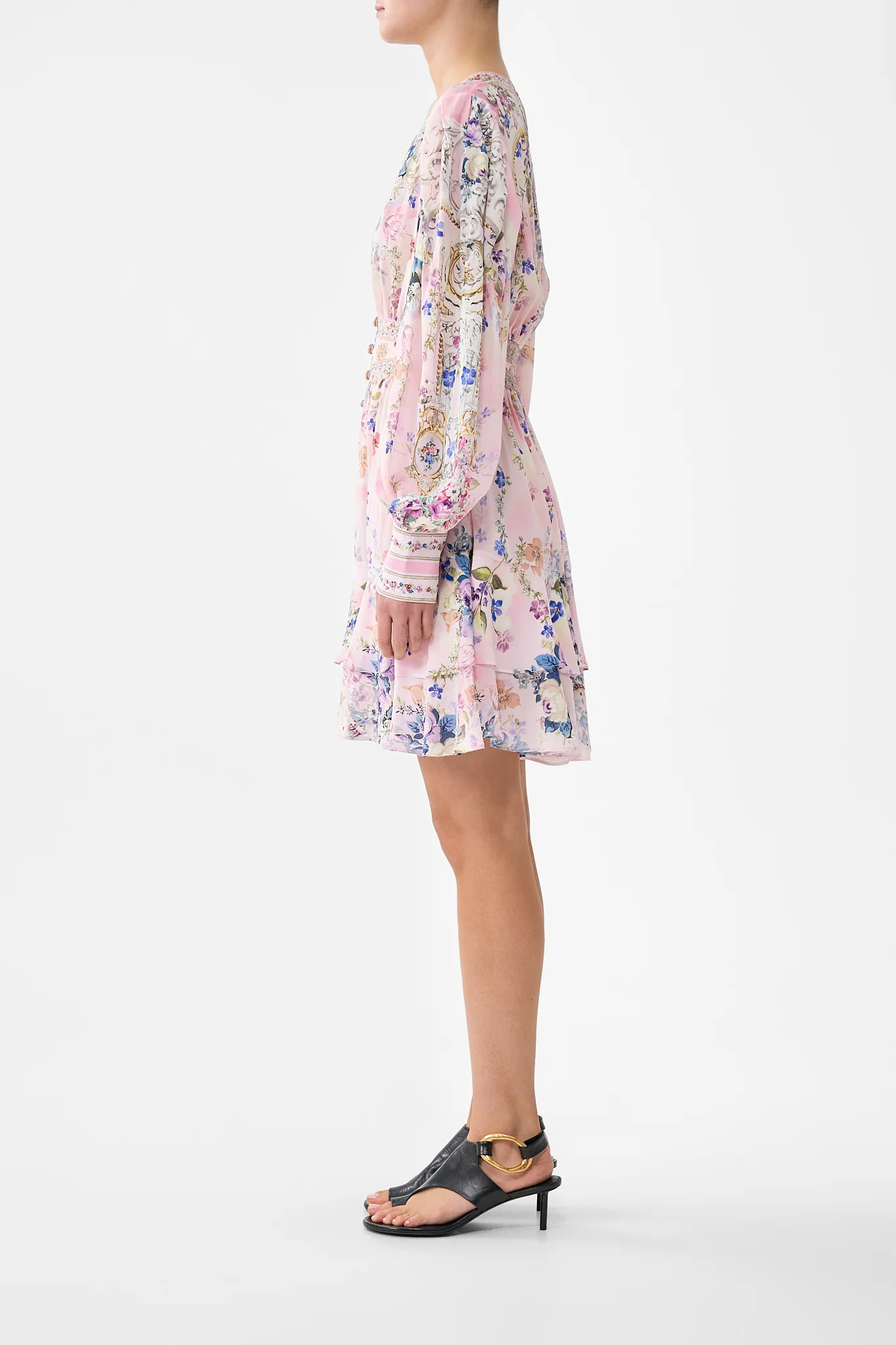 BUTTON FRONT FRILL DRESS PALATIAL PASTELS - Image 4