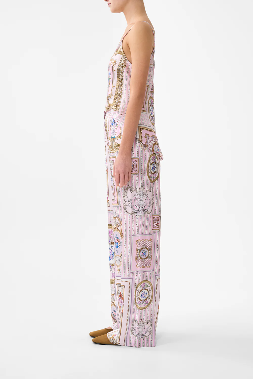 BUTTON FRONT LOUNGE PANT PALATIAL PASTELS - Image 4