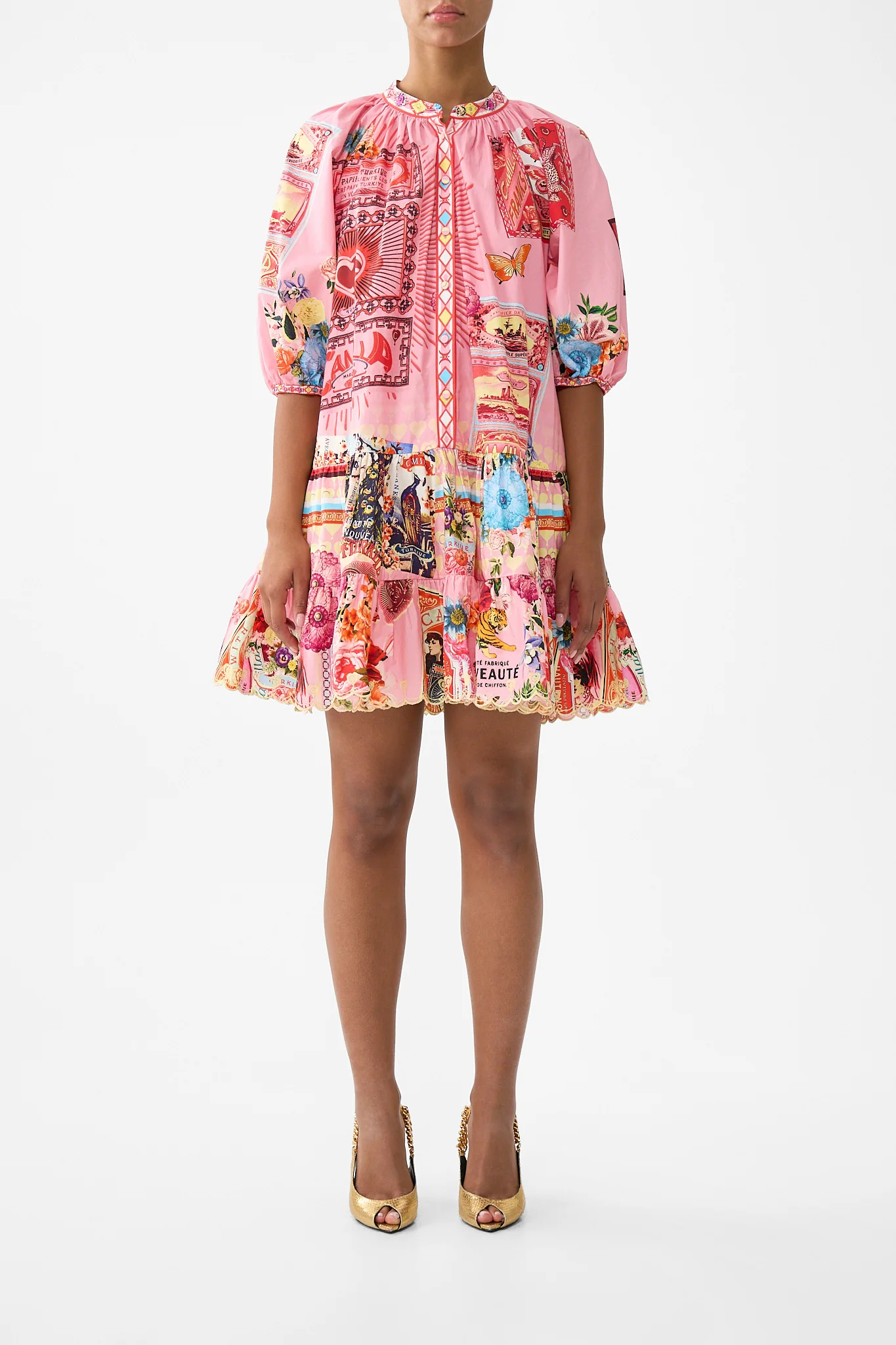 PUFF SLEEVE SHIRT DRESS COLLAGE KINGDOM