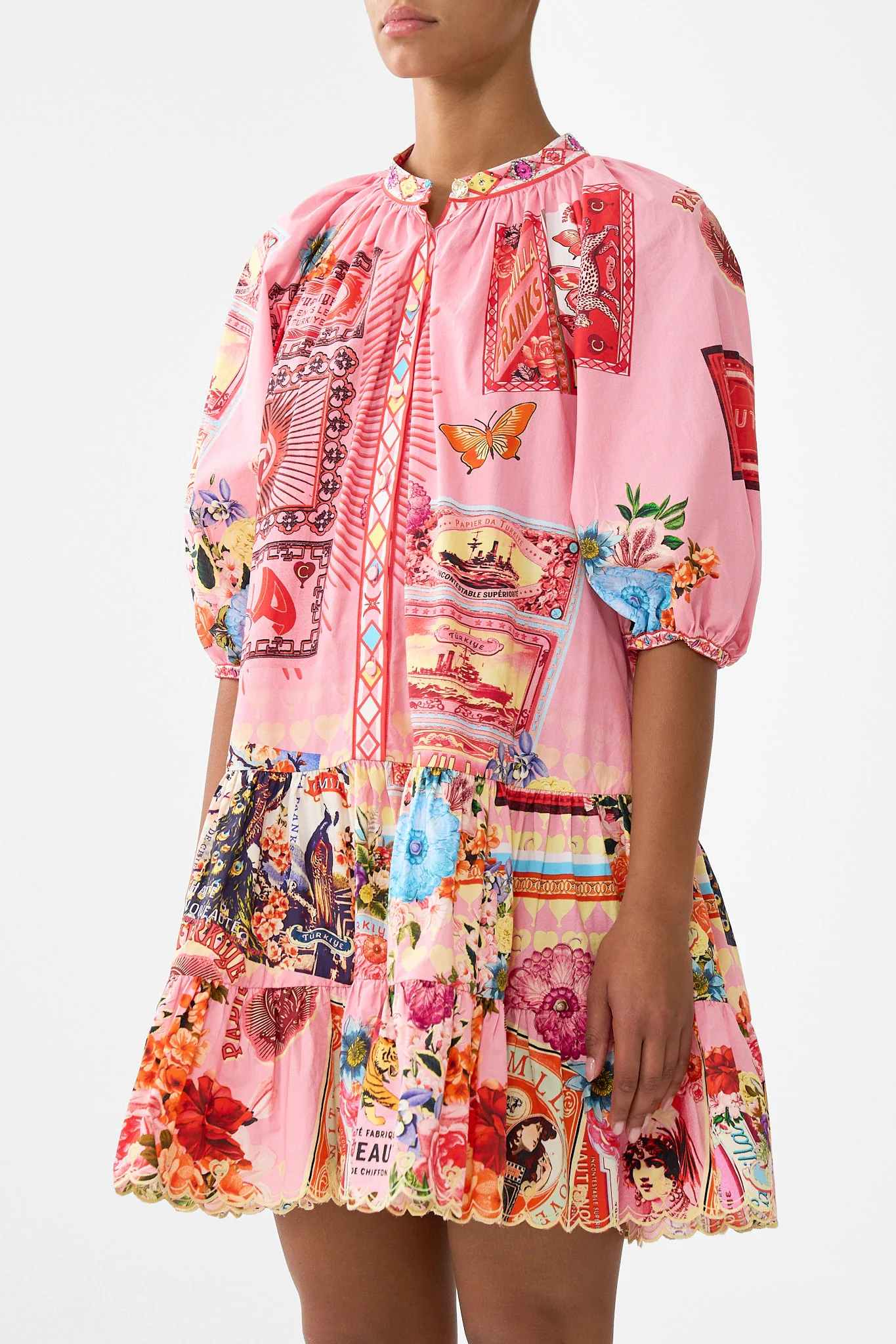 PUFF SLEEVE SHIRT DRESS COLLAGE KINGDOM - Image 5