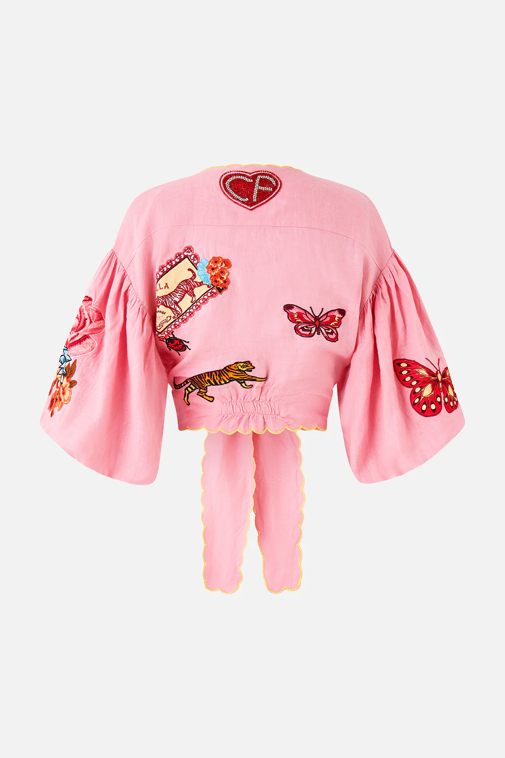 TIE FRONT PUFF SLEEVE TOP COLLAGE KINGDOM - Image 7