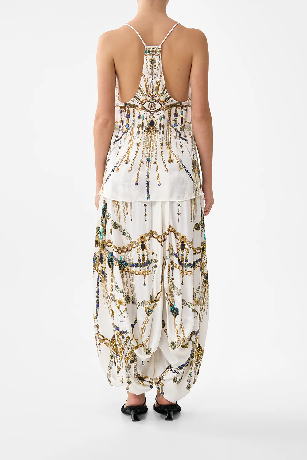 PANELLED HAREM PANT WITH TIE WAIST CHAIN GANG - Image 2