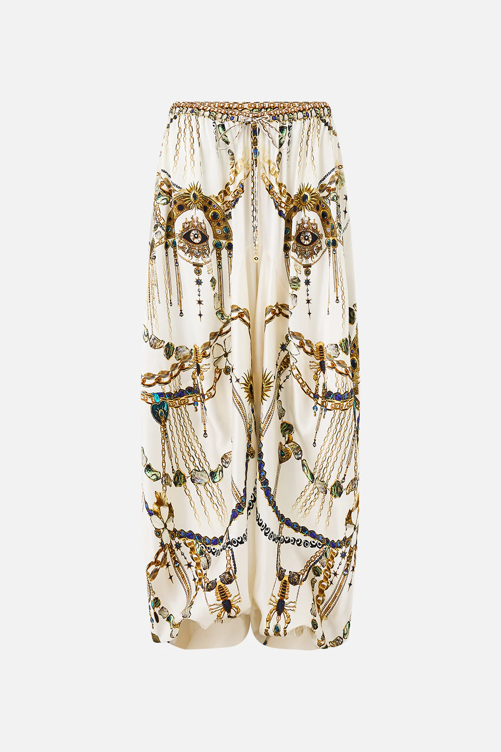 PANELLED HAREM PANT WITH TIE WAIST CHAIN GANG - Image 3