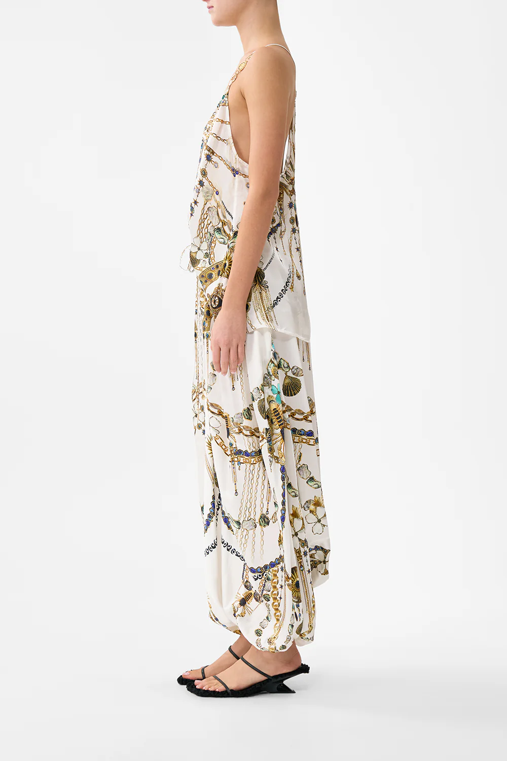 PANELLED HAREM PANT WITH TIE WAIST CHAIN GANG - Image 4