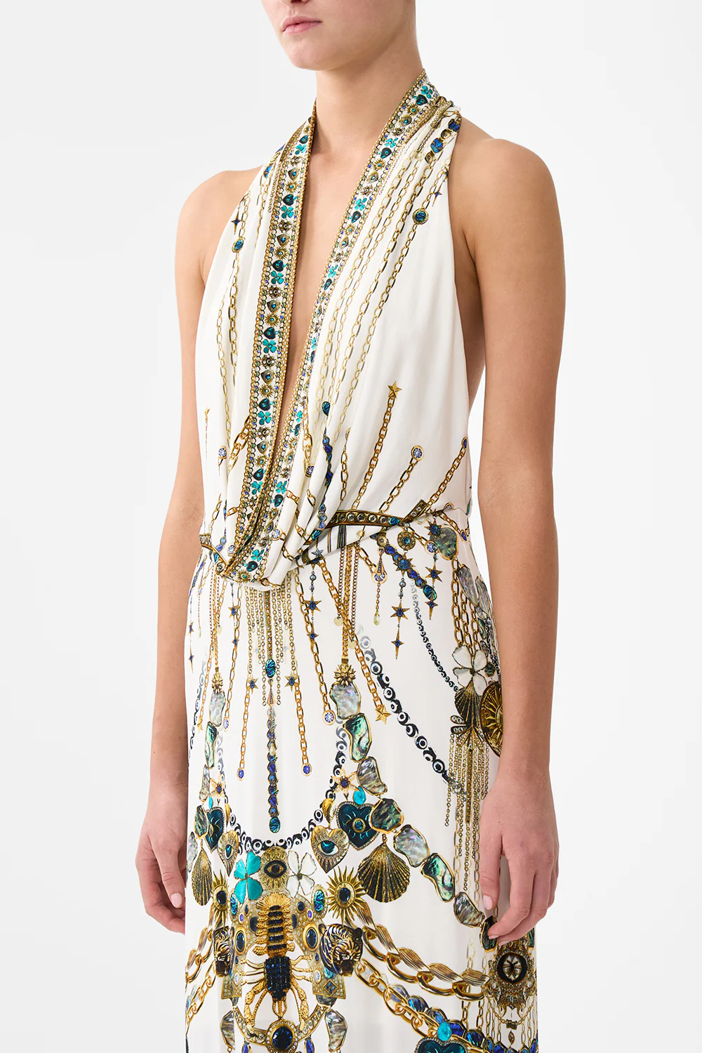 DEEP COWL PLUNGE DRESS CHAIN GANG - Image 5