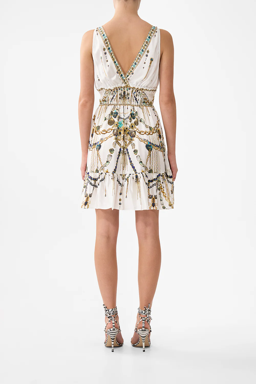 SHIRRED WAIST DETAIL MINI DRESS CHAIN GANG - Image 2