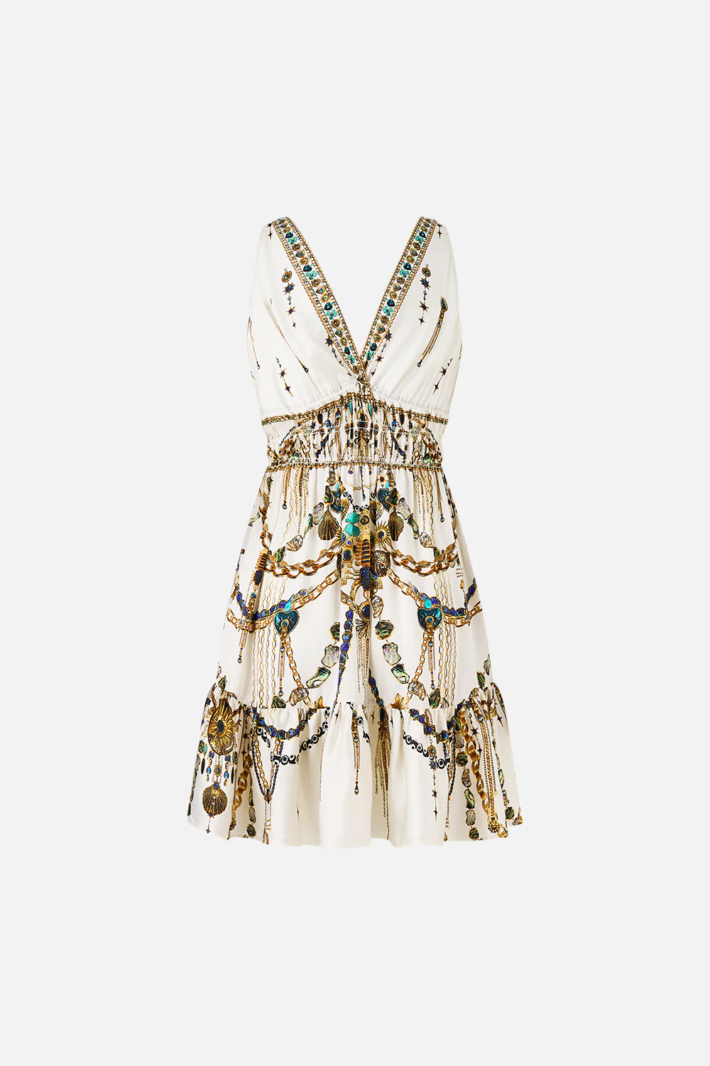 SHIRRED WAIST DETAIL MINI DRESS CHAIN GANG - Image 6
