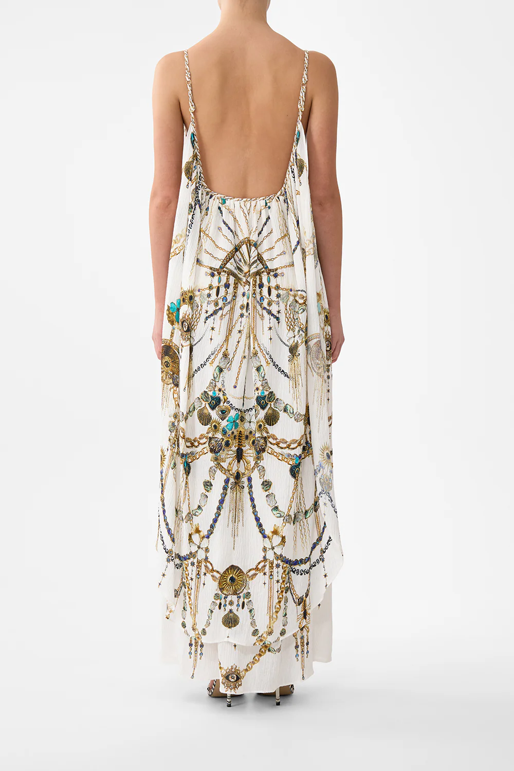OPEN BACK LONG CAPE DRESS CHAIN GANG - Image 2