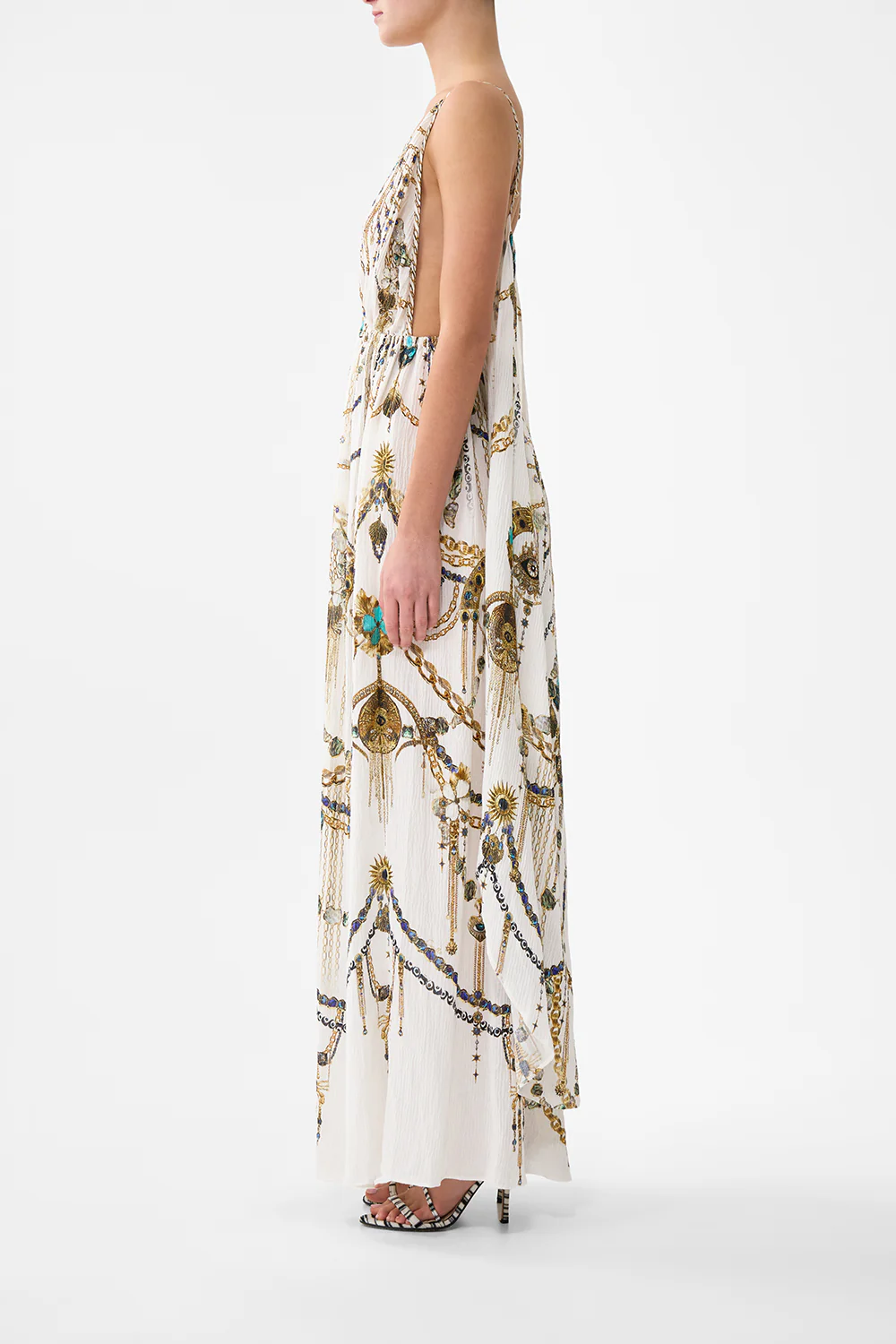 OPEN BACK LONG CAPE DRESS CHAIN GANG - Image 4