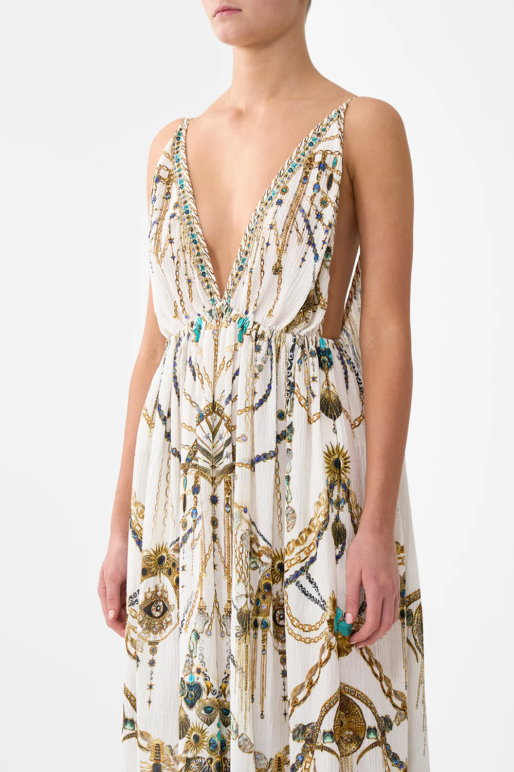 OPEN BACK LONG CAPE DRESS CHAIN GANG - Image 5