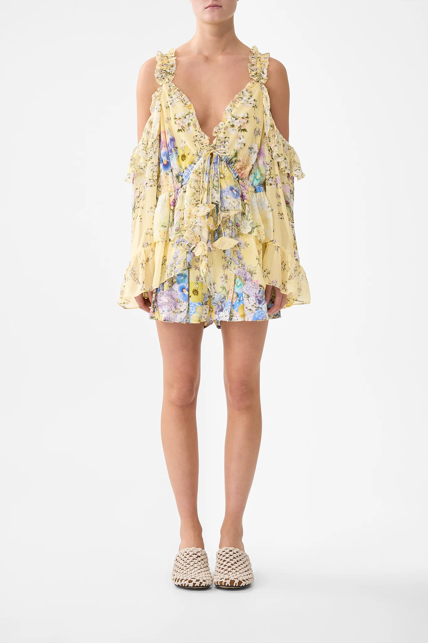 COLD SHOULDER RUFFLE TOP DARLING BUDS