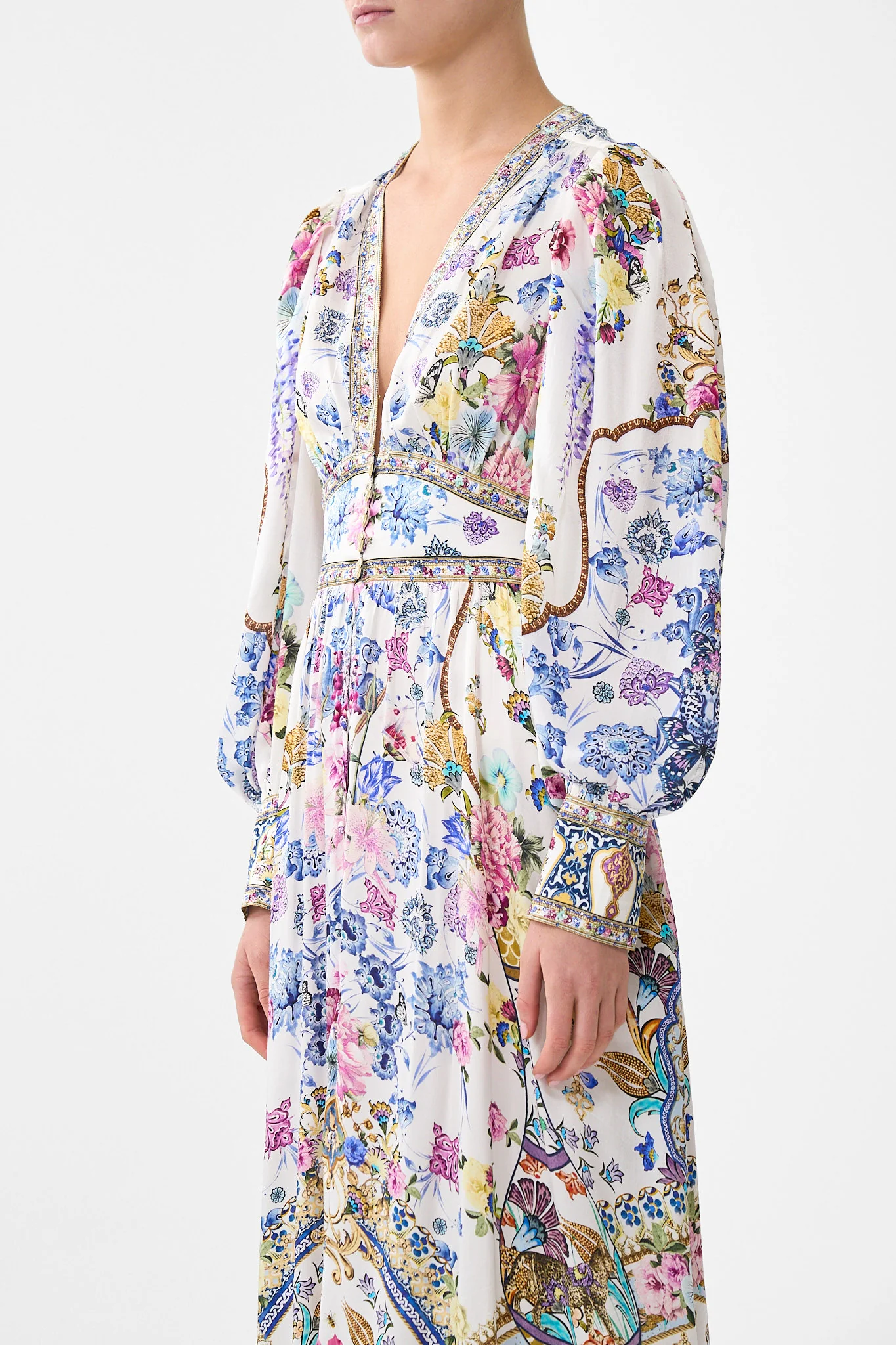 SHAPED WAISTBAND DRESS WITH GATHERED SLEEVES ALL ABOUT THAT LACE - Image 5