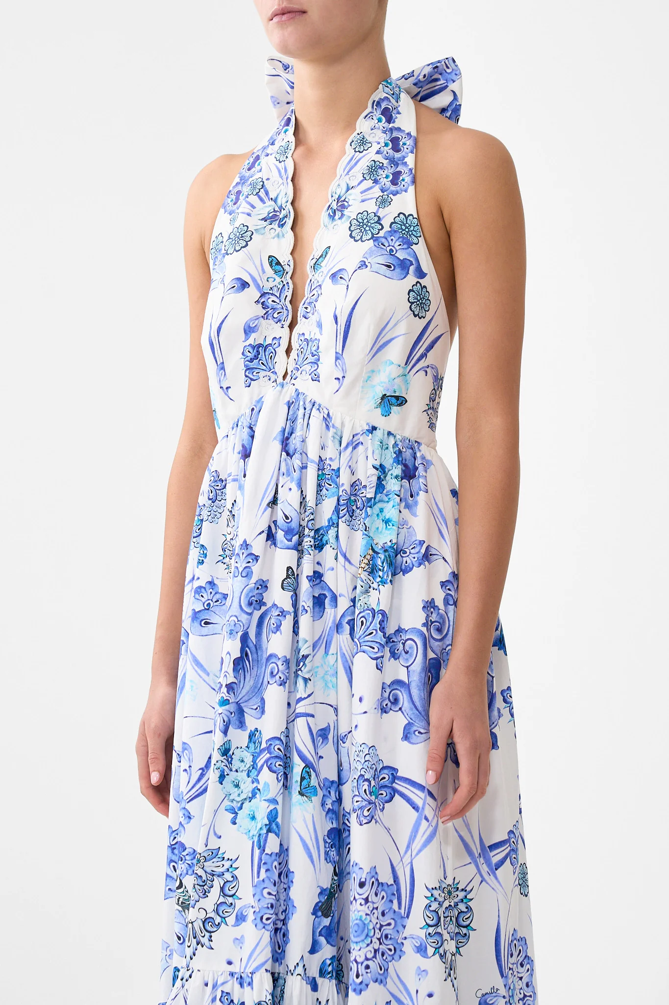 RUFFLE HEM HALTER DRESS ALL ABOUT THAT LACE - Image 5