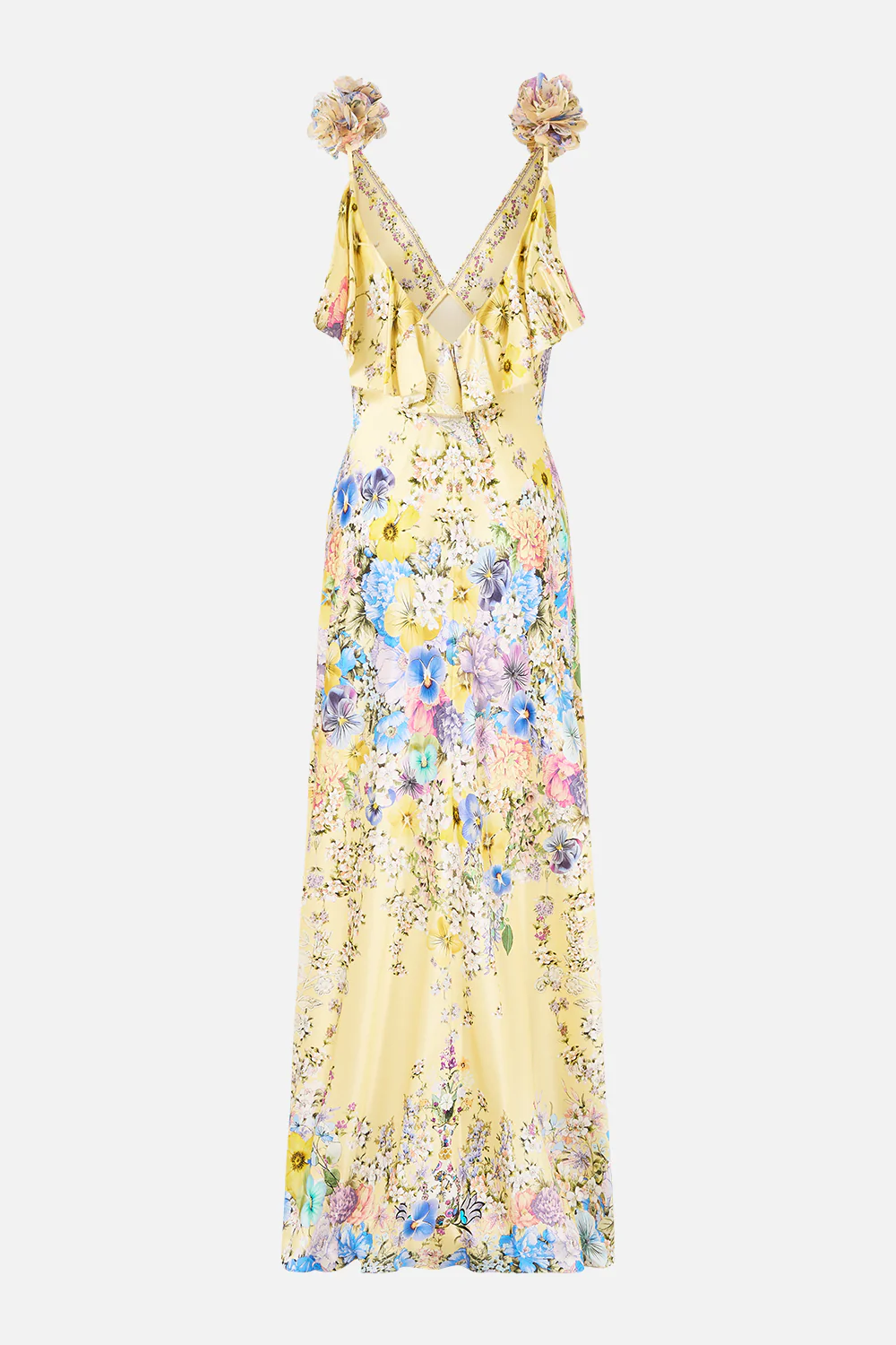V NECK BIAS SLIP DRESS WITH BACK FRILL DARLING BUDS - Image 7