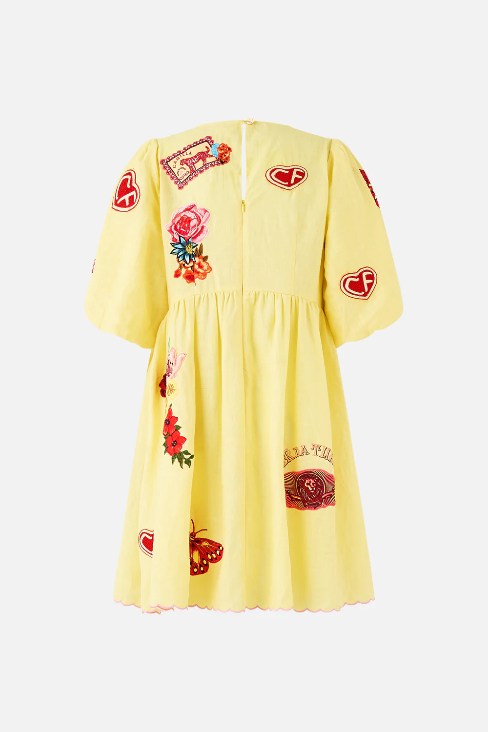 V NECK PUFF SLEEVE SHORT DRESS COLLAGE KINGDOM - Image 6