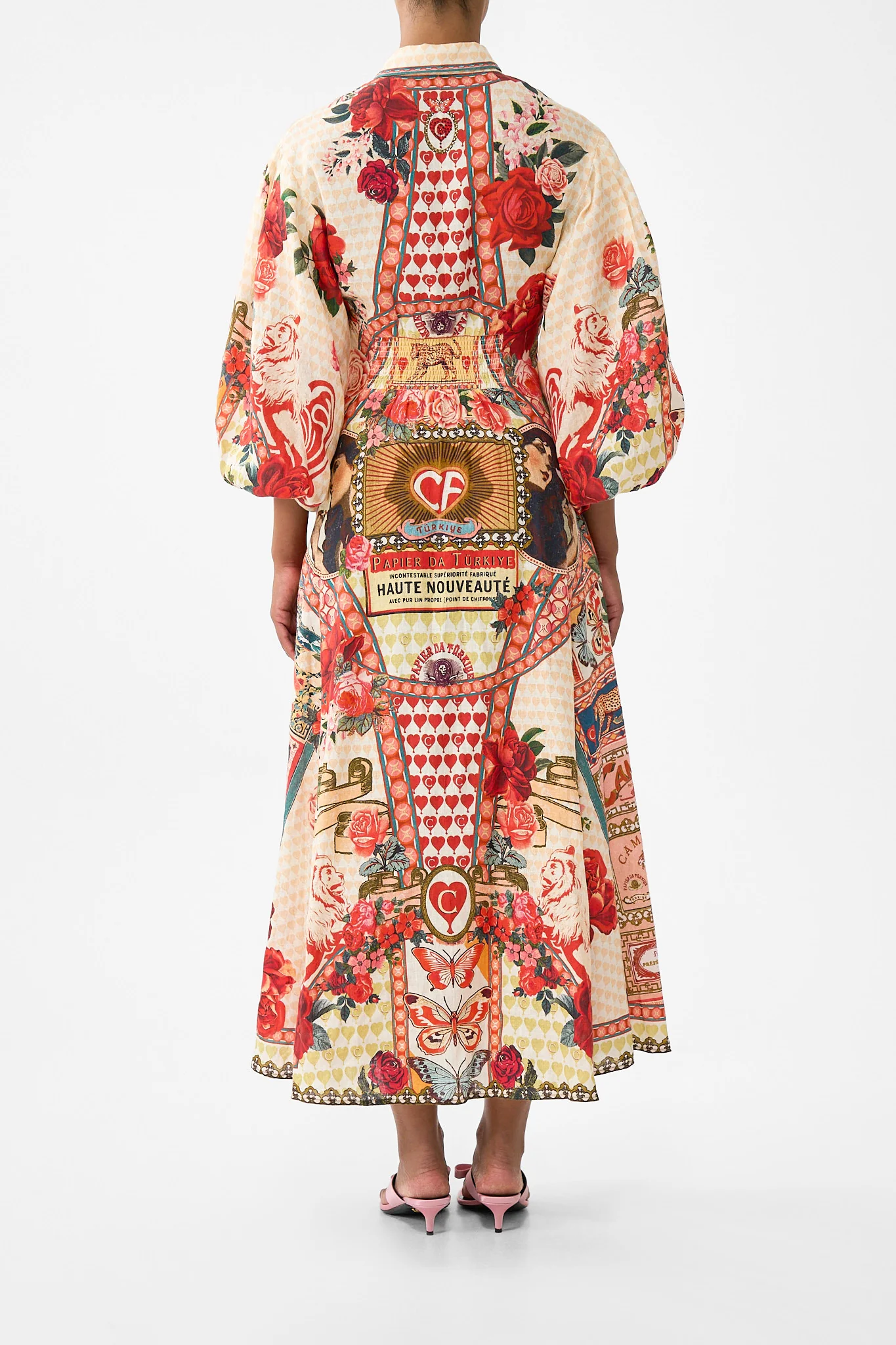 WAIST TIE SHIRT DRESS WITH BUBBLE SLEEVE HIGH CLASS HOOKAH - Image 2