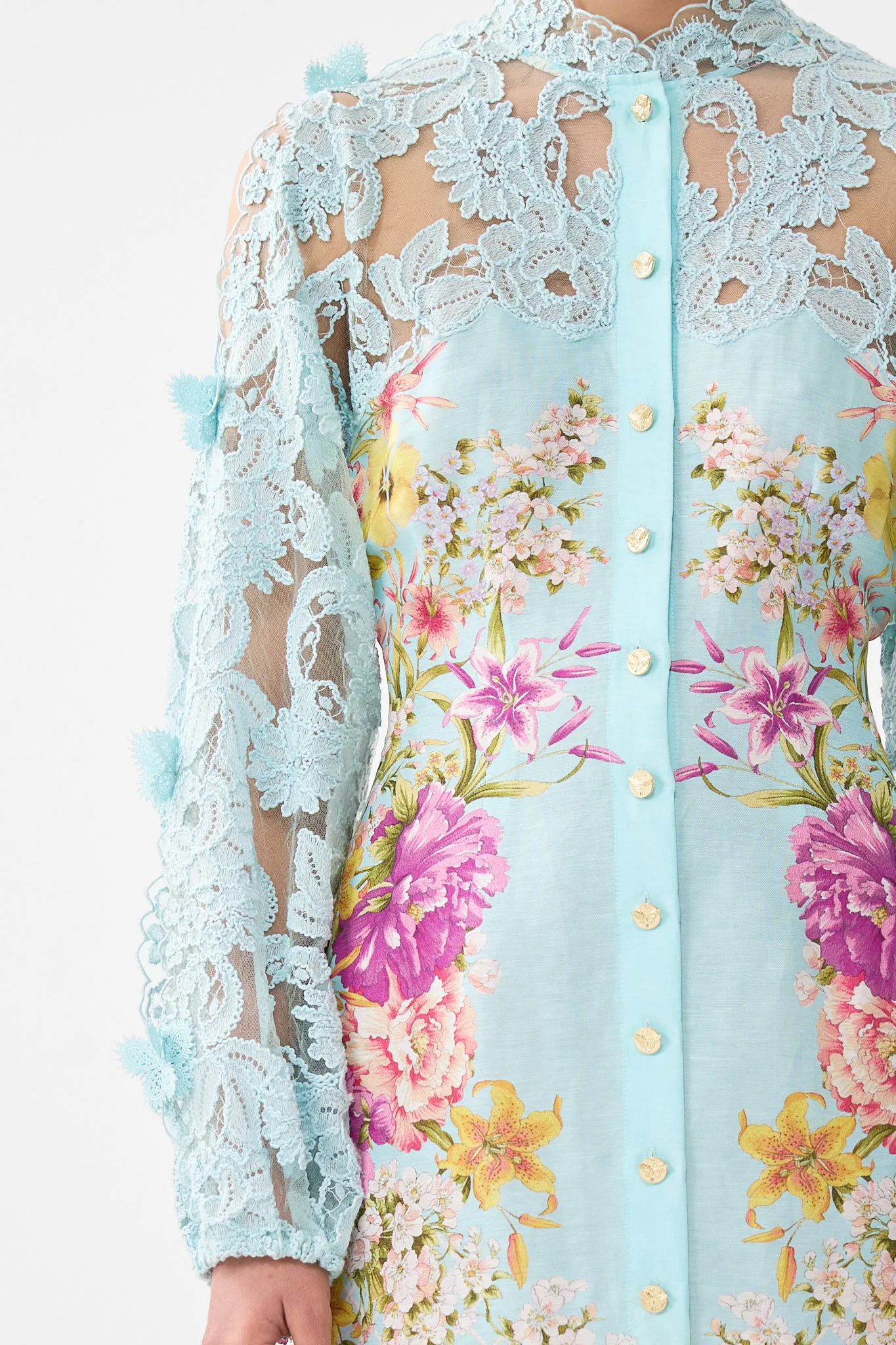 LACE SLEEVE MINI DRESS BAZAAR BLOOMS - Image 6