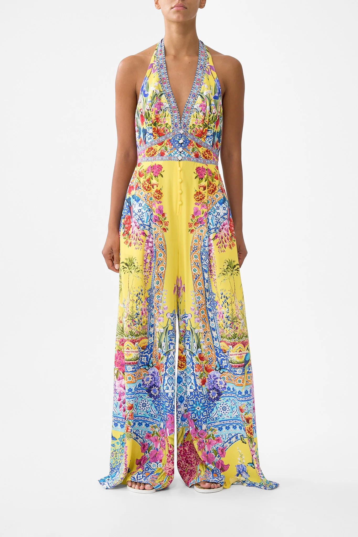 HALTERNECK JUMPSUIT WITH TIE NECK SULTANAHMET SUMMER