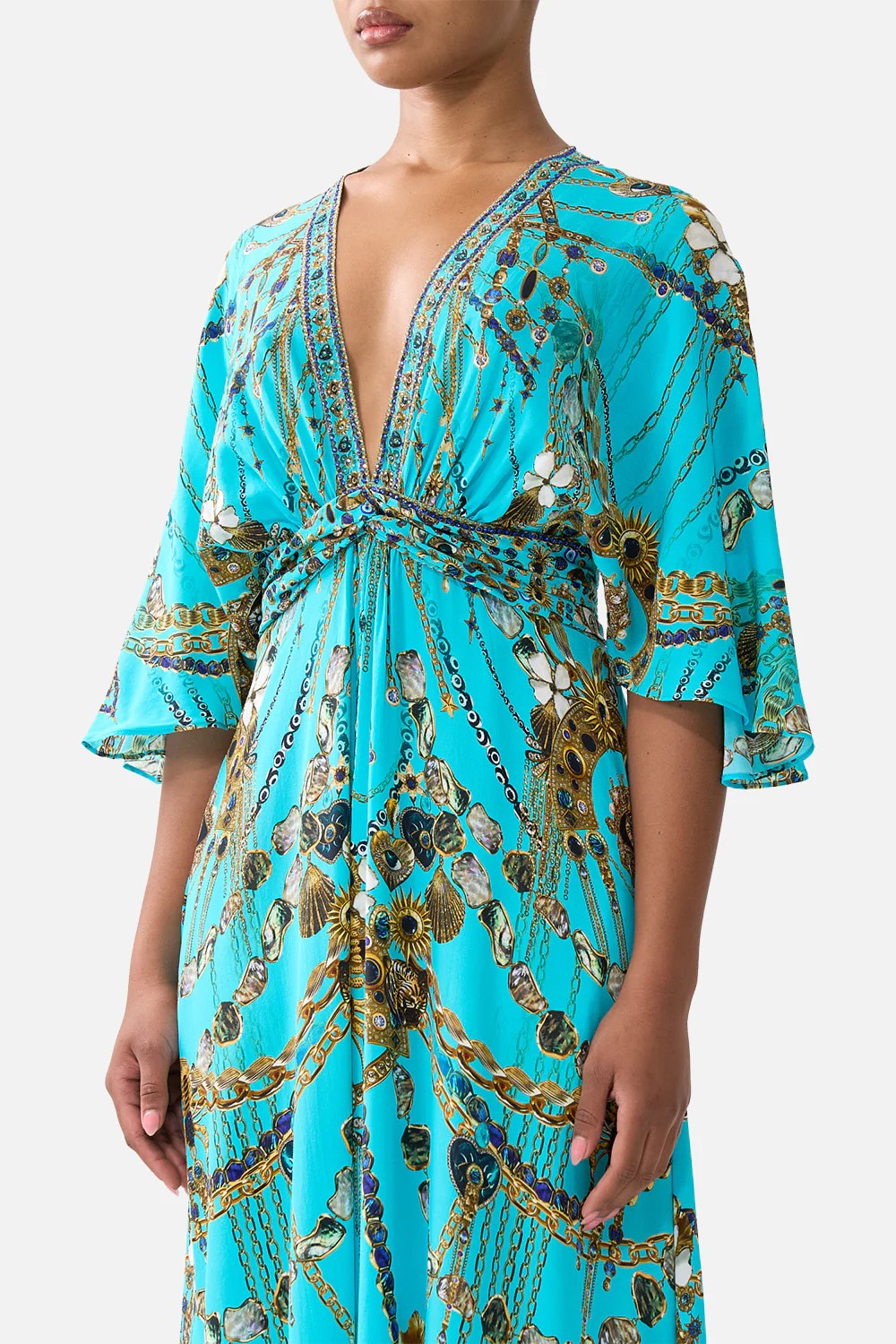 TWIST FRONT WAISTED DRESS TOTEMS AND TREASURES - Image 5