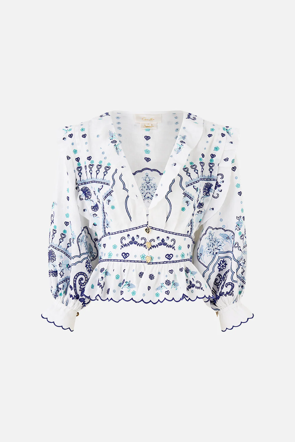 V-NECK BLOUSE WITH RUFFLE DETAILS ALL ABOUT THAT LACE - Image 3