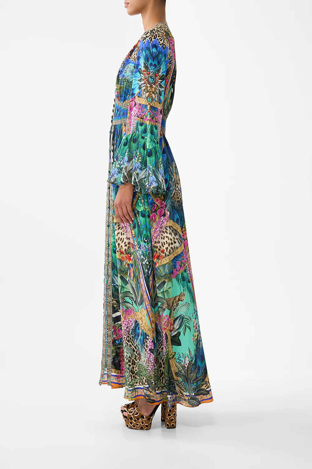 SHAPED WAISTBAND DRESS WITH RUFFLE SLEEVE ANIMAL ALCHEMY - Image 4