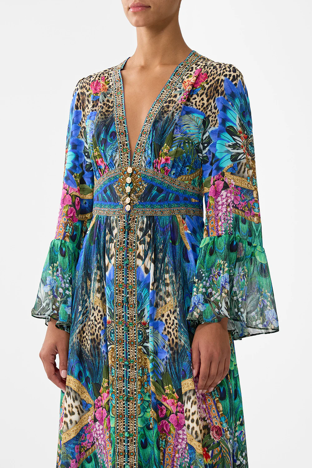 SHAPED WAISTBAND DRESS WITH RUFFLE SLEEVE ANIMAL ALCHEMY - Image 5