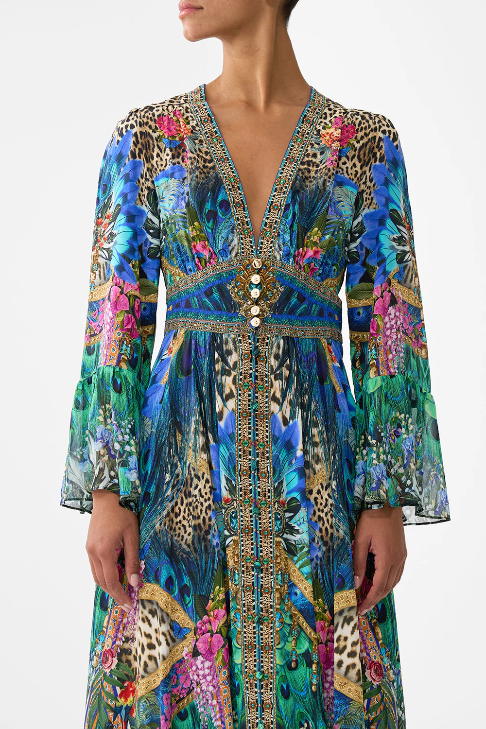 SHAPED WAISTBAND DRESS WITH RUFFLE SLEEVE ANIMAL ALCHEMY - Image 6