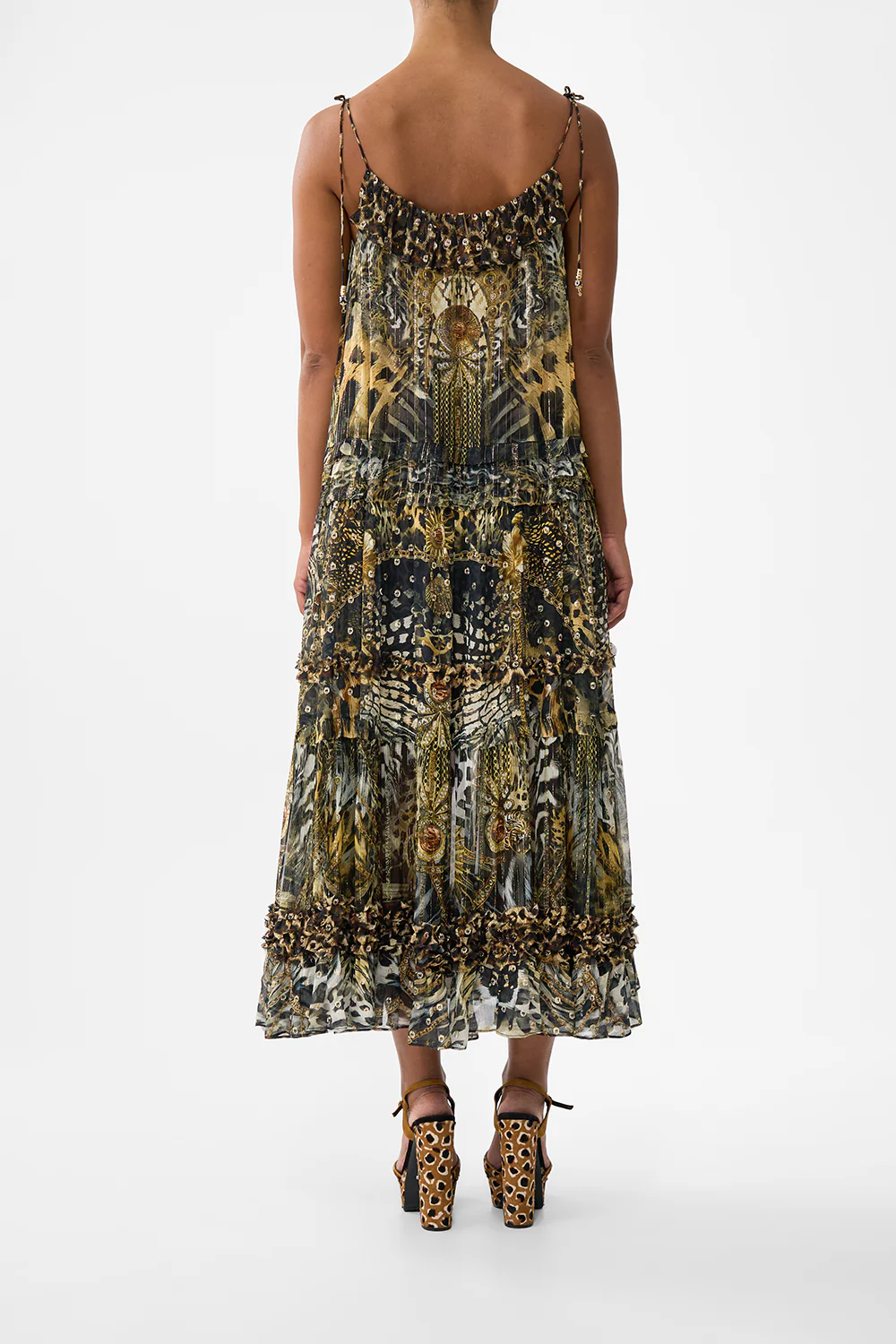 GATHERED TIERED DRESS WITH FRILL DETAIL FELINE FOLKLORE - Image 2