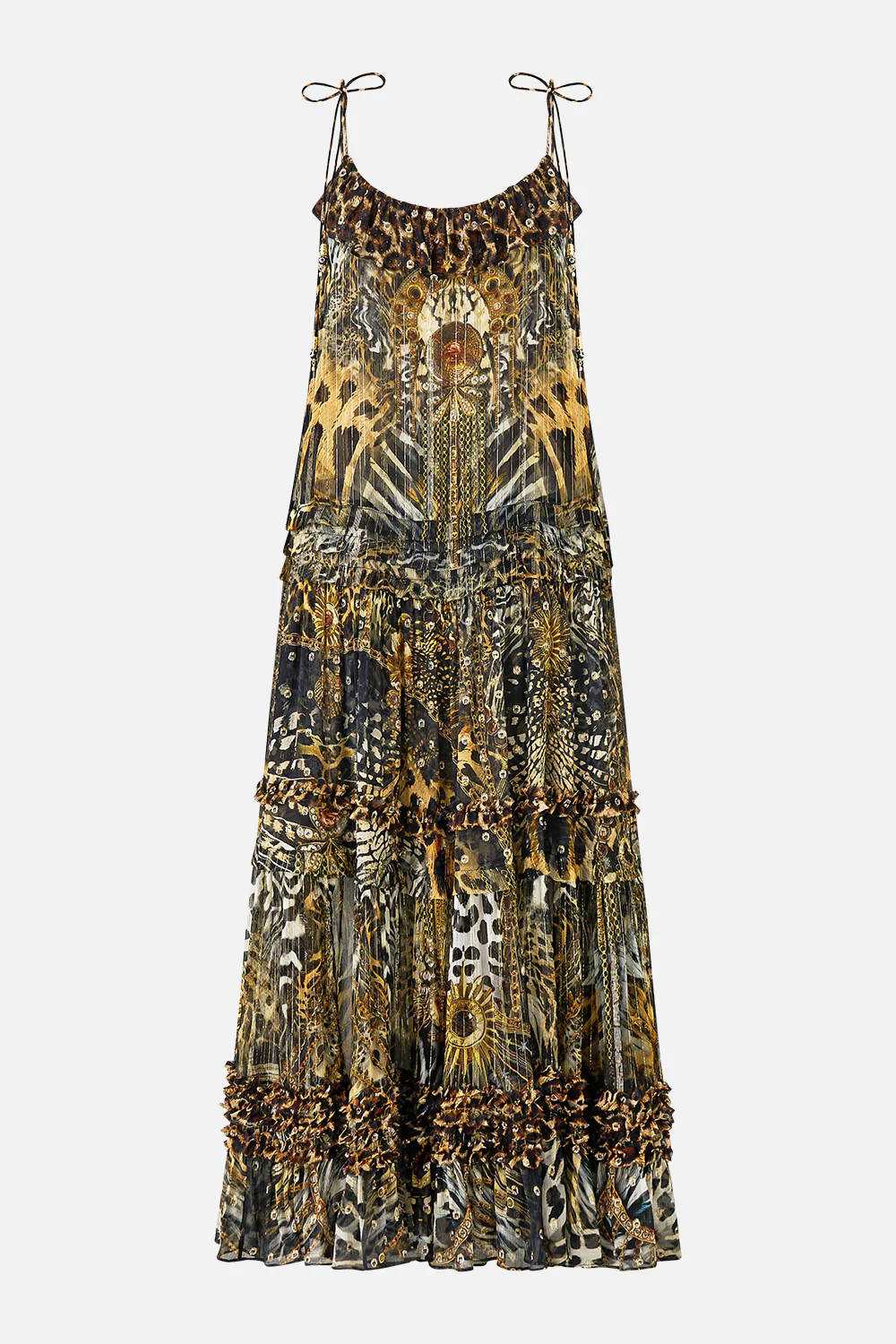GATHERED TIERED DRESS WITH FRILL DETAIL FELINE FOLKLORE - Image 3