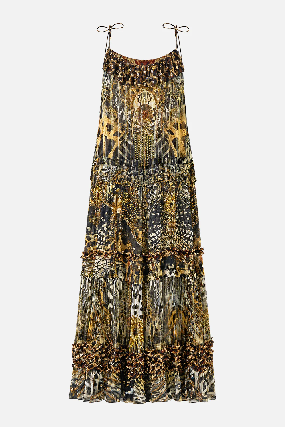 GATHERED TIERED DRESS WITH FRILL DETAIL FELINE FOLKLORE - Image 6