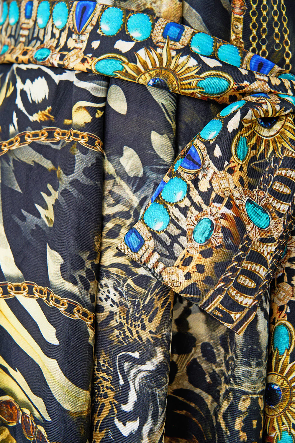 ONE SHOULDER DRESS WITH BLOUSON SLEEVE FELINE FOLKLORE - Image 7