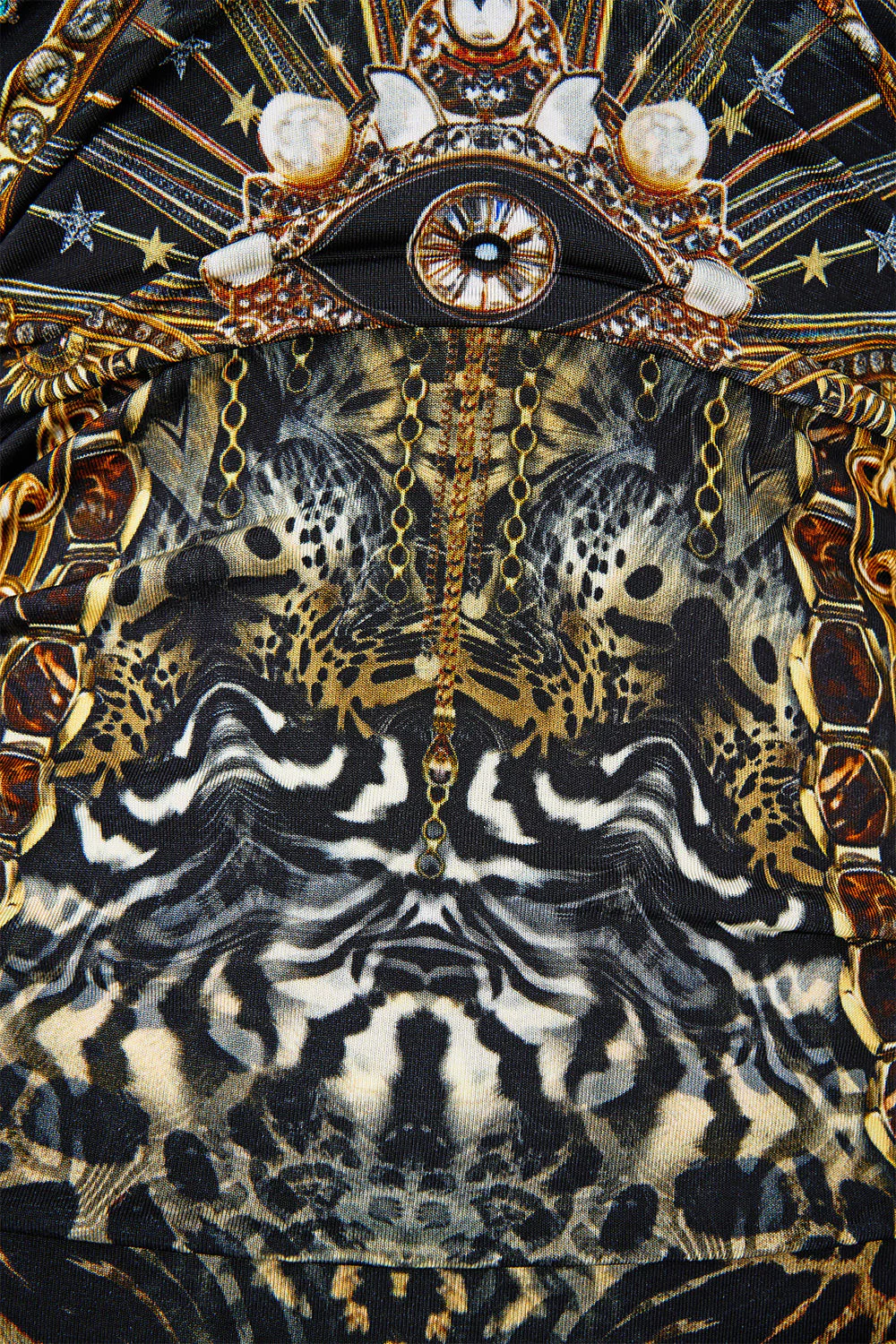 CUT OUT SLEEVELESS JERSEY HALTER NECK DRESS FELINE FOLKLORE - Image 7