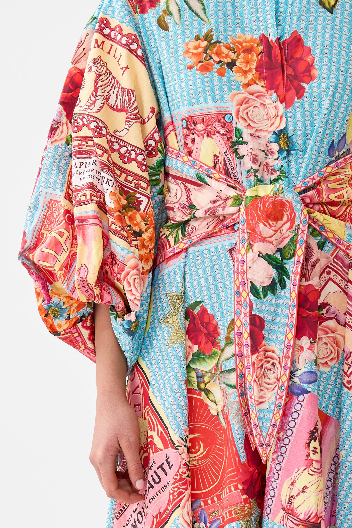 WAIST TIE SHIRT DRESS WITH BUBBLE SLEEVE PAPERS AND CURIOUS CAPERS - Image 6