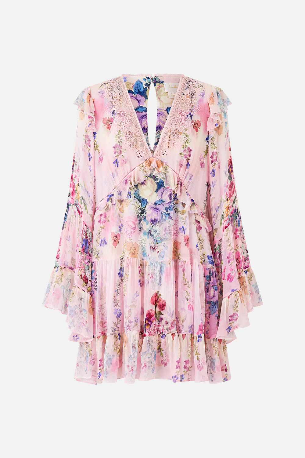 TIERED SWING MINI DRESS PALATIAL PASTELS - Image 3
